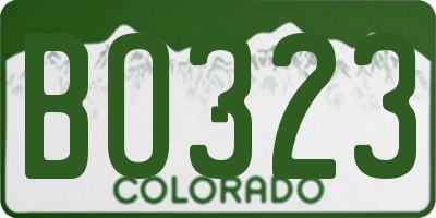 CO license plate BO323