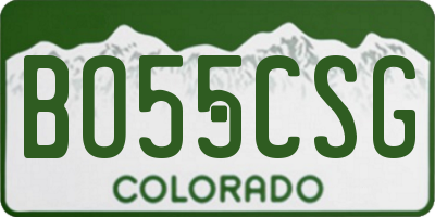 CO license plate BO55CSG