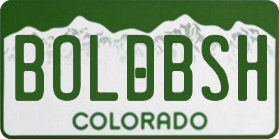 CO license plate BOLDBSH