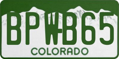 CO license plate BPWB65