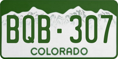 CO license plate BQB307