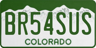 CO license plate BR54SUS