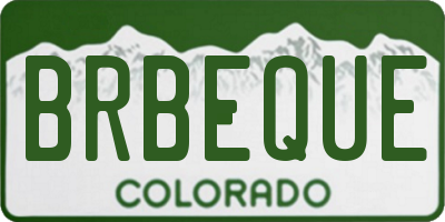 CO license plate BRBEQUE