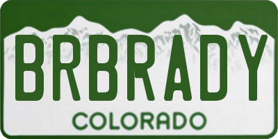 CO license plate BRBRADY