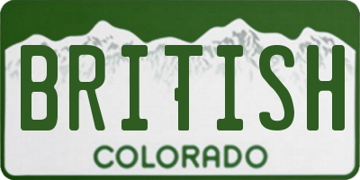 CO license plate BRITISH