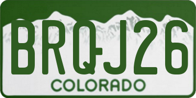 CO license plate BRQJ26