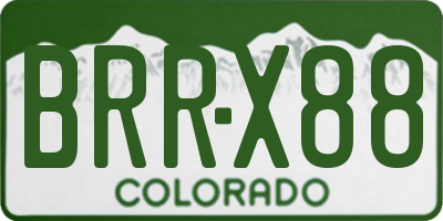 CO license plate BRRX88