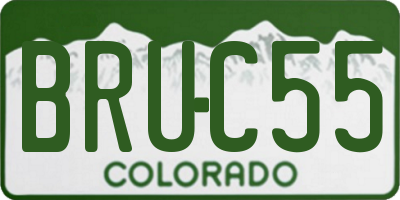 CO license plate BRUC55