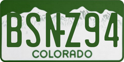 CO license plate BSNZ94