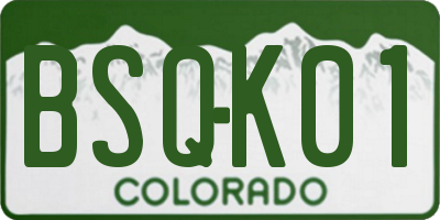 CO license plate BSQK01