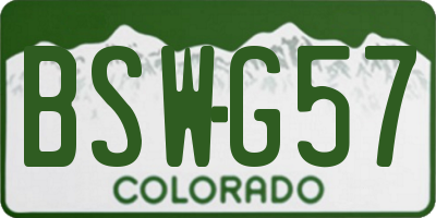 CO license plate BSWG57