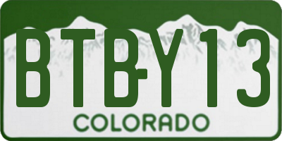 CO license plate BTBY13