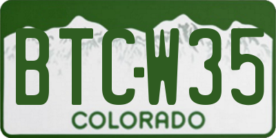 CO license plate BTCW35