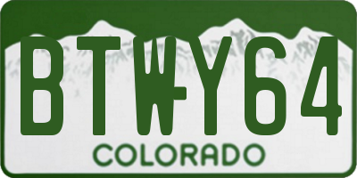 CO license plate BTWY64