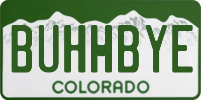 CO license plate BUHHBYE