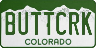 CO license plate BUTTCRK