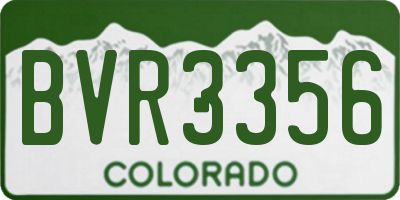 CO license plate BVR3356