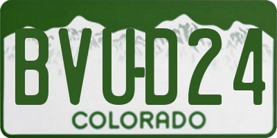 CO license plate BVUD24