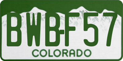 CO license plate BWBF57