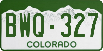 CO license plate BWQ327