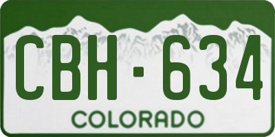 CO license plate CBH634