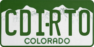 CO license plate CDIRTO