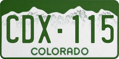 CO license plate CDX115