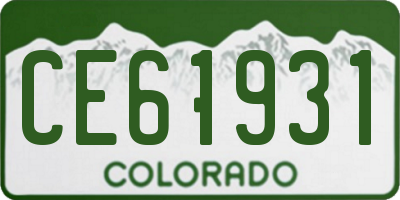 CO license plate CE61931