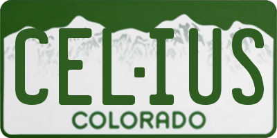 CO license plate CELIUS
