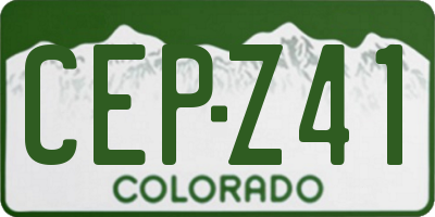 CO license plate CEPZ41