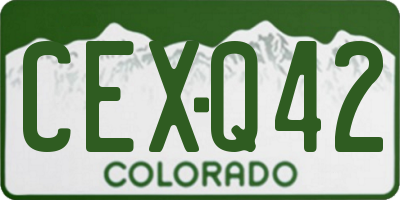 CO license plate CEXQ42