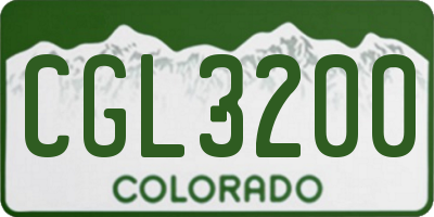 CO license plate CGL3200
