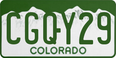 CO license plate CGQY29