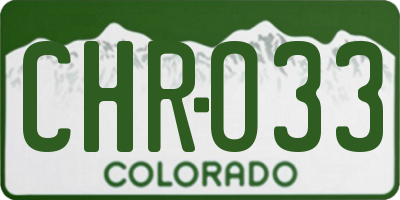CO license plate CHRO33