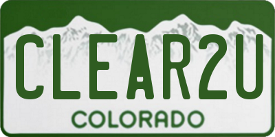 CO license plate CLEAR2U