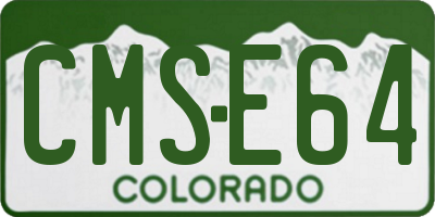 CO license plate CMSE64