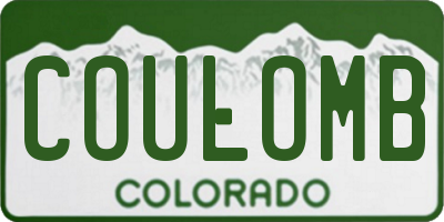 CO license plate COULOMB