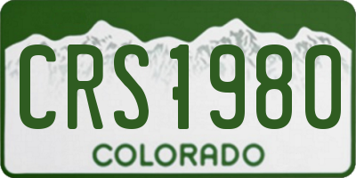 CO license plate CRS1980