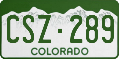 CO license plate CSZ289