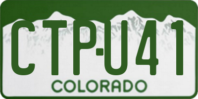 CO license plate CTPU41