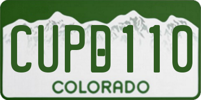 CO license plate CUPD110