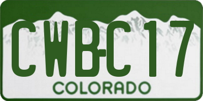 CO license plate CWBC17
