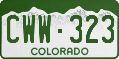 CO license plate CWW323