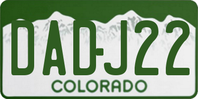 CO license plate DADJ22