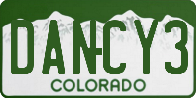 CO license plate DANCY3
