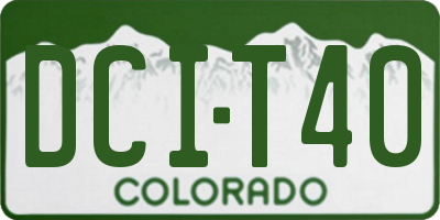 CO license plate DCIT40