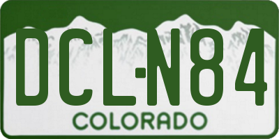 CO license plate DCLN84