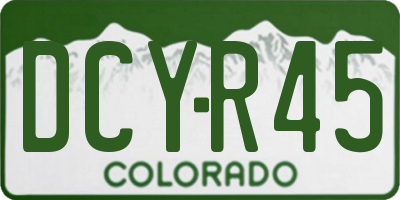 CO license plate DCYR45