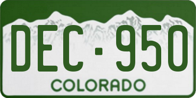 CO license plate DEC950