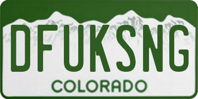 CO license plate DFUKSNG